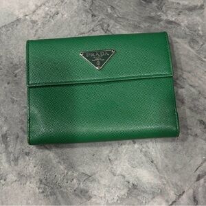 Prada Emerald Green Leather Wallet